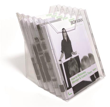 Stojan na prospekty, stolový a nástenný, stojatý, A4, DURABLE "COMBIBOXX® XL", priehľadná 1