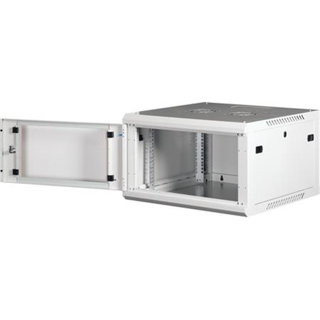 Rack skriňa, nástenná, 19", 6U, v demonte, LANDE "PROlineB", sivá 2