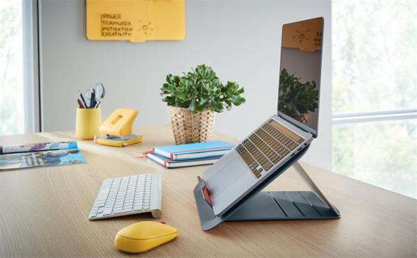 Stojan na notebook, nastaviteľný, LEITZ "Ergo Cosy", zamatová sivá 6