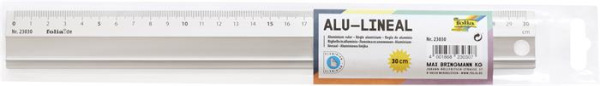 Pravítko, hliníkové, protišmykové, 30 cm, FOLIA