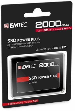 SSD (interná pamäť), 2 TB, SATA 3, 520/520 MB/s, EMTEC "X150" 2