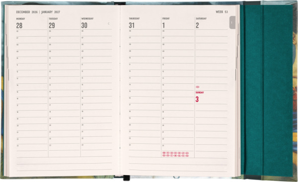NOTIQUE Magnetic weekly planner Frida Kahlo 2027, 11 x 16 cm 1