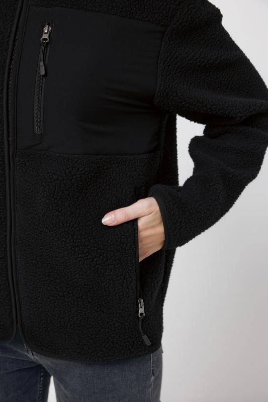 Pile fleece bunda IQONIQ Diran z recykl. polyesteru čierna XS 17
