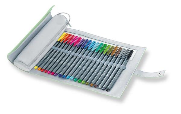 Liner, sada, v rolovacom držiaku, 0,3 mm, STAEDTLER "Triplus® 334", 20 rôznych farieb 2