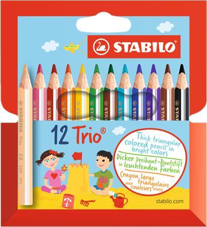Farebné ceruzky, trojhranné, STABILO "Trio", 12 rôznych farieb 1