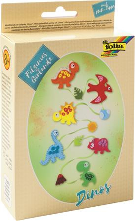 Kreatívna mini filcová tvorivá súprava, girlanda, FOLIA, dinosaurus