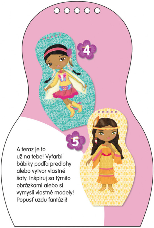 Obliekame indiánske bábiky APONI – Maľovanky 2