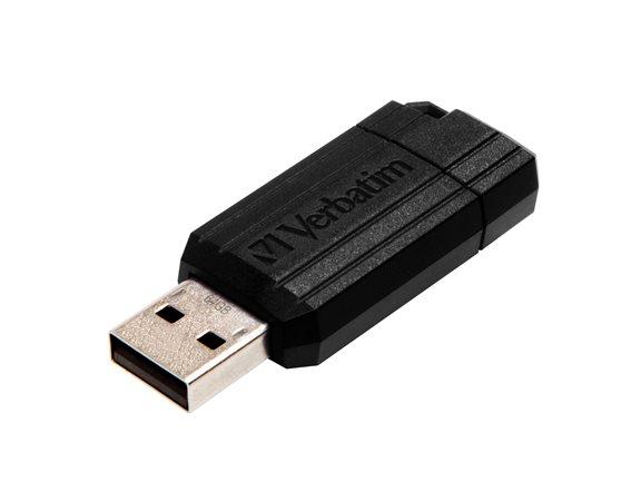 USB kľúč, 64GB, USB 2.0, 10/4MB/sec, VERBATIM "PinStripe", čierny 3