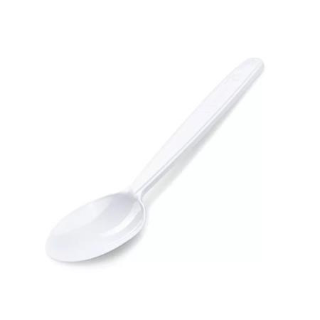 . Lyžica, plastová, opakovane použiteľná, 18 cm, 50 ks, biela 1