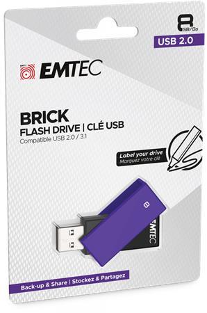 USB kľúč, 8GB, USB 2.0, EMTEC "C350 Brick", fialová 1