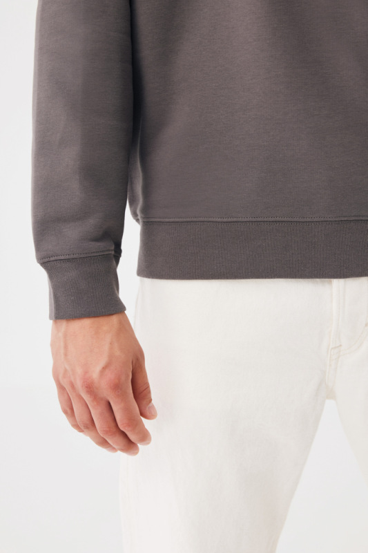 IQONIQ Toria Unisex mikina s okrúhl. výstrihom z rec. bavlny antracitová XXL 10