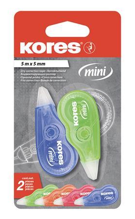 Korekčný roller, 4,2 mm x 3 m, KORES "Mini", mix farieb