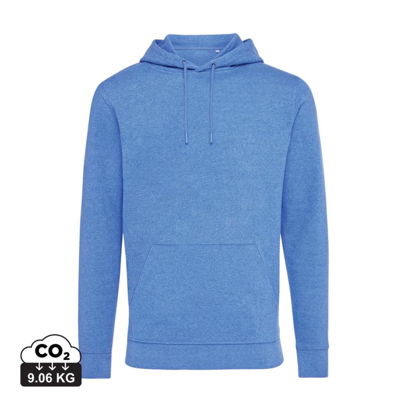 Nefarbená mikina s kapucňou IQONIQ Torres z recykl. bavlny heather blue M