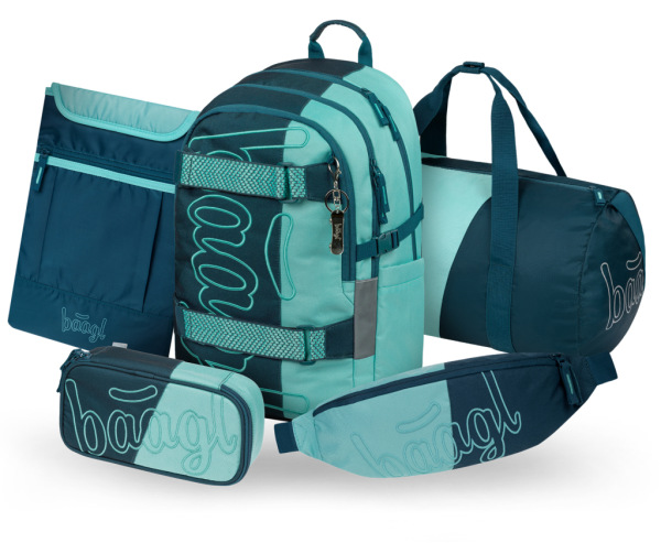 BAAGL SADA 5 Skate Petrol: batoh, peračník, športová taška, ľadvinka, obal na notebook GRS
