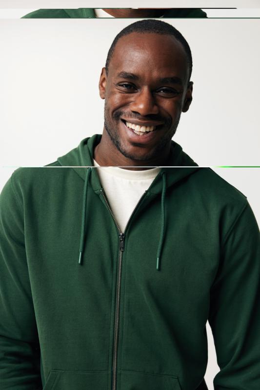 Mikina na zips s kapucňou IQONIQ Abisko z recykl. bavlny forest green XL 7