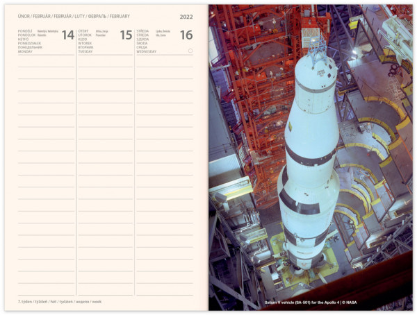 Týždenný magnetický diár NASA 2022, 11 × 16 cm 4