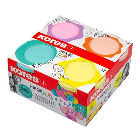 Plastelína,160 g, schnúca na vzduchu, 4 pastelové farby, KORES "Magic Clay" 2