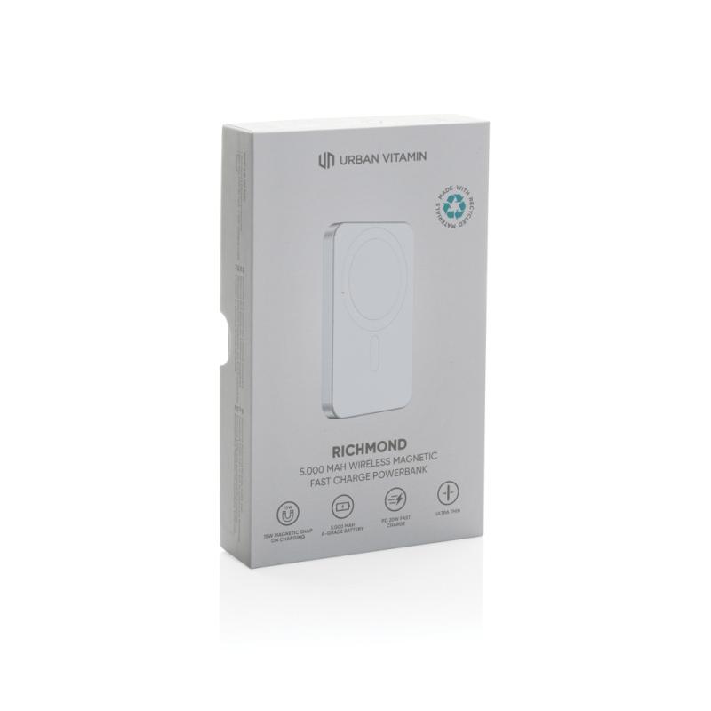 Powerbanka 5000mAh Urban Vitamin Richmond z RCS alu a plastu strieborná 17