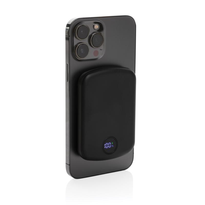 Magnetická powerbanka 5000mAh MagBoost z RCS recykl. plastu čierna 2