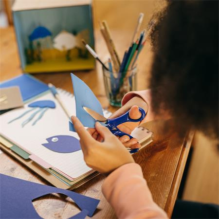 Nožnice, školské 15 cm, FISKARS, modré 5