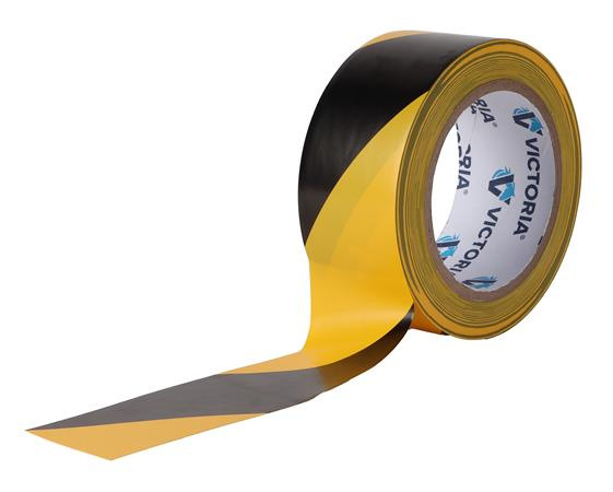 Podlahová značkovacia páska, 48 mm x 33 m, VICTORIA FACILITY, čierna-žltá 2