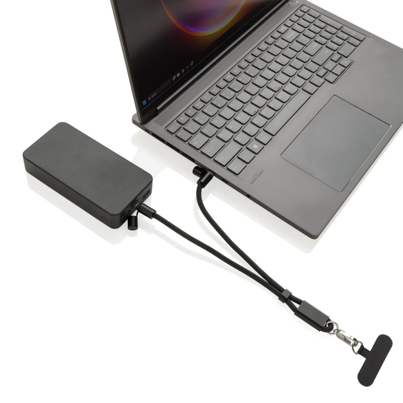 LoopAmp nastaviteľné pútko na telefón z RCS RPET 60W káblom čierna 8