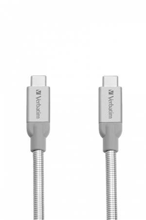 USB kábel, USB-C 3.1 - USB-C , 30 cm, VERBATIM, strieborná 2