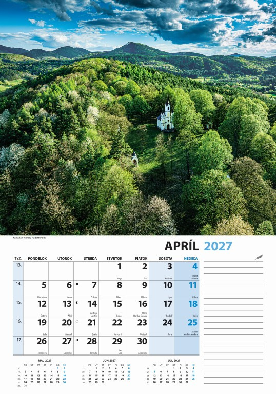 Nástenný kalendár Slovensko z výšky 2027 5