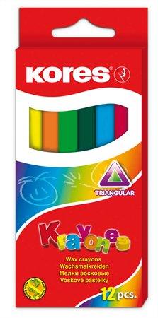 Voskovky, trojhranné "KORES", 12-kusové 1