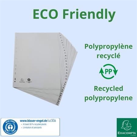 Register, plastový, A4+, 1-31, EXACOMPTA, sivý 6