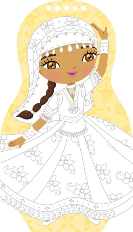 Obliekame TANEČNICE z celého sveta – Maľovanky 1