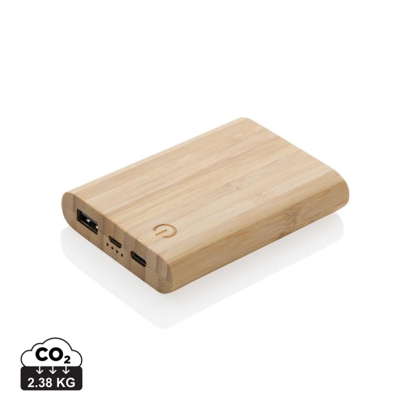Powerbanka 5 000 mAh z bambusu hnedá