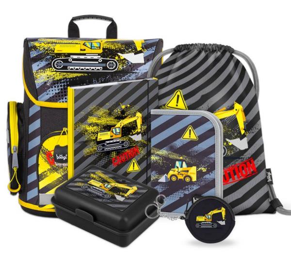 BAAGL SET 6 Bagr: aktovka, penál, sáček, box, desky, peněženka