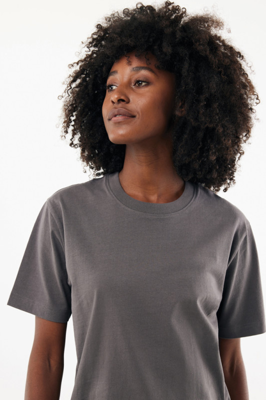 IQONIQ Nikko tričko z hrubej recyklovanej bavlny antracitová M 8