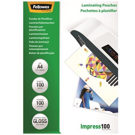 Laminovacia fólia, 100 mikr., A4, lesklá 100 ks,  FELLOWES 1