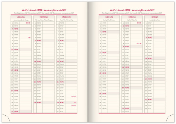 NOTIQUE Týždenný diár Panama 2026, zelený, 15 x 21 cm 8