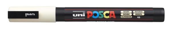 Dekoračný popisovač, 0,9-1,3 mm, UNI "Posca PC-3M", slonovina 1