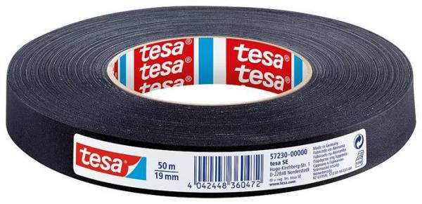 Lepiaca páska, spevnená textilom, 19 mm x 50 m, TESA "Extra Power", čierna 1