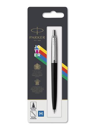 Guľôčkové pero, 0,7 mm, strieborný klip, čierne telo pera, PARKER, "Royal Jotter Originals 2