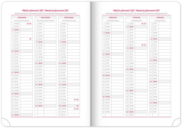 NOTIQUE Týždenný diár Ajax 2026, zlatý, 15 x 21 cm 8