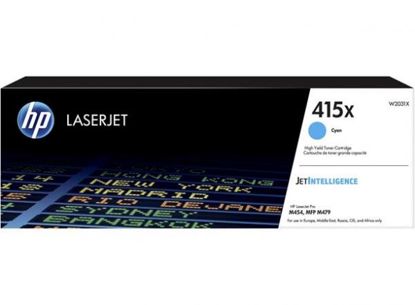 W2031X laserový toner, k tlačiarňam Color LaserJet Pro M454, MFP M479, HP 415X, cyán, 6k 1
