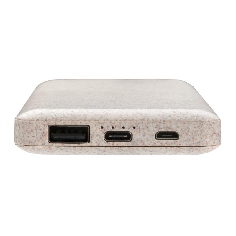 Powerbanka 10 000 mAh z pšeničnej slamy khaki 4