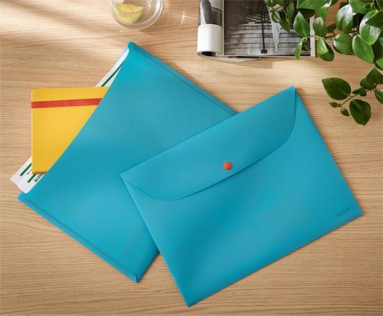 Obal na patent, 2 vrecká, A4, PP, LEITZ "Cosy", matná modrá 6