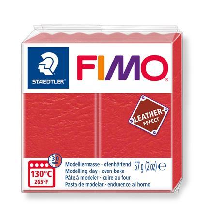 Modelovacia hmota, 57 g, na vypálenie, FIMO "Leather Effect", melónová červená 1