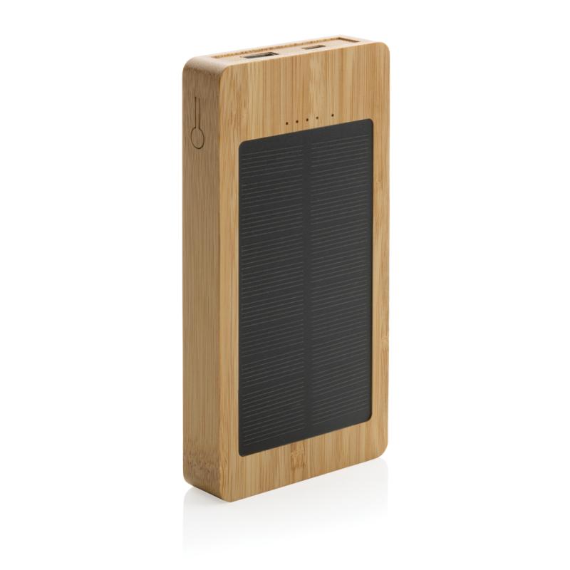 Solárna powerbanka Sunwick 10000 mAh z bambusu hnedá 3