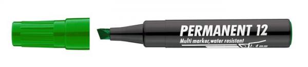 Permanentný popisovač, 1-4 mm, zrezaný hrot, ICO "Permanent 12", zelený 1