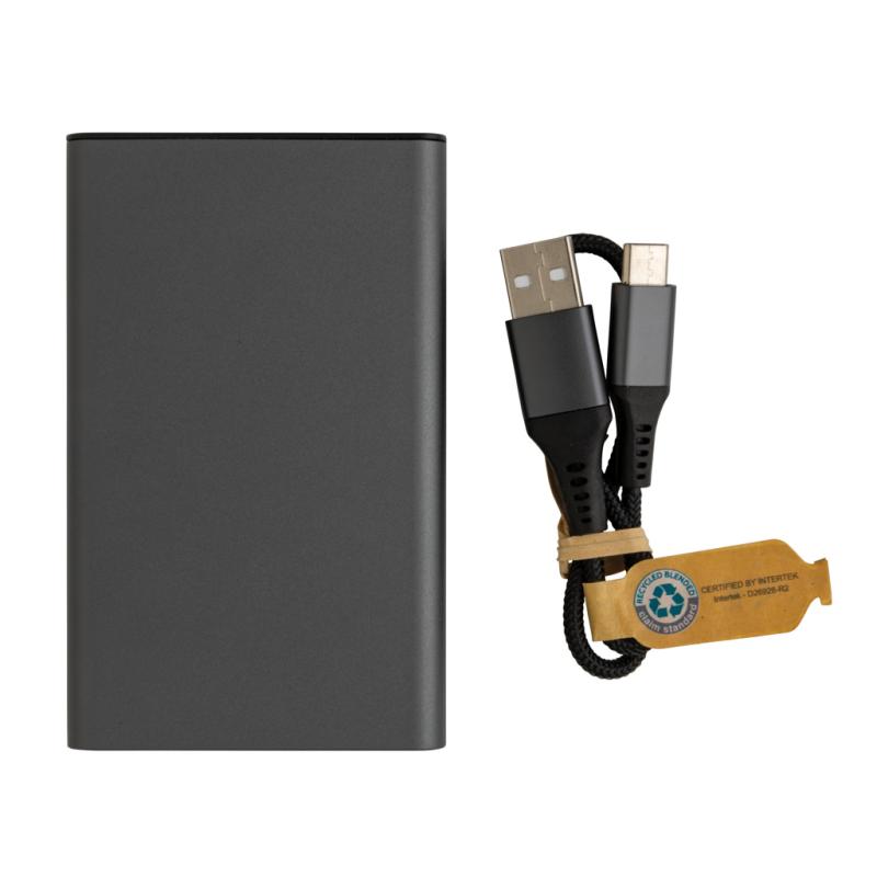 Powerbanka Terra 5 000mAh z RCS rec. hliníka a ABS sivá 4