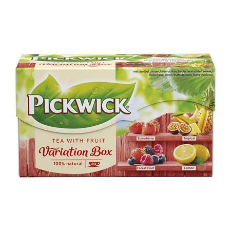 Čierny čaj, 20x1,5 g, PICKWICK "Červené variácie", jahoda, tropické ovocie, lesné ovocie,