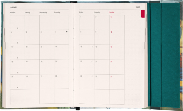 NOTIQUE Magnetic weekly planner Frida Kahlo 2027, 11 x 16 cm 3