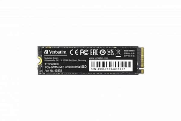 SSD (vnútorná pamäť), 1TB, PCIe NVMe M2, 3300/1300 MB/s, VERBATIM "Vi3000" 2